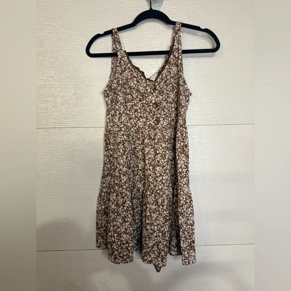 BLU PEPPER BROWN AND WHITE DRESS SMALL - Picture 2 of 3